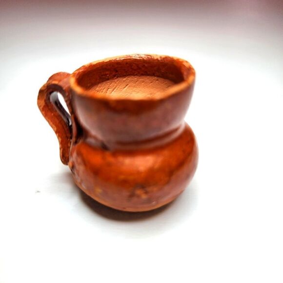 Miniature Set of Two Terra Cotta Handmade Pots - Picture 2 of 7